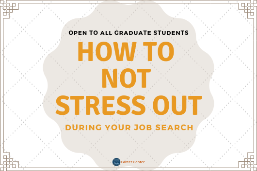 how to not stress out during your job search flyer